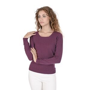 Crown of Edinburgh Cashmere Cashmere Pullover Sweater Women Bordeaux Sweaters